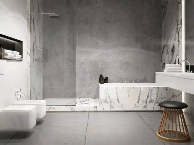 بتن اکسپوز در طراحی داخلی حمام در شیراز