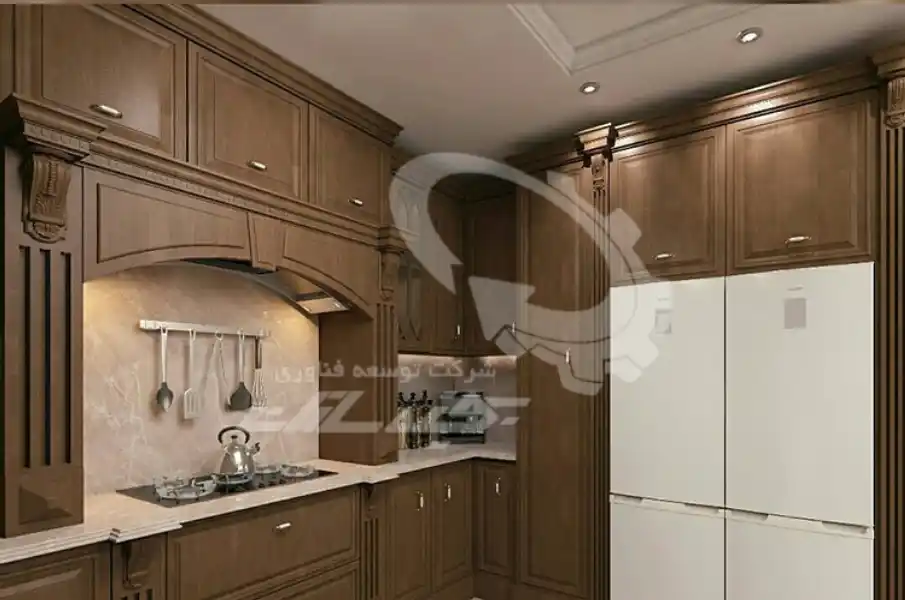 کابینت آشپزخانه کلاسیک | کابینت چوبی کلاسیک با رنگ و طرح خاص
