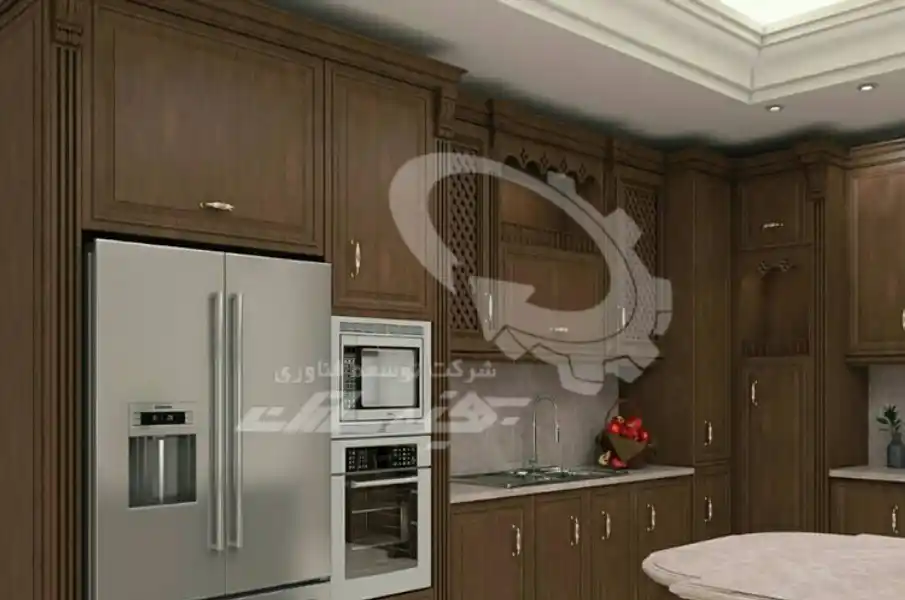 کابینت آشپزخانه کلاسیک | کابینت چوبی کلاسیک با رنگ و طرح خاص