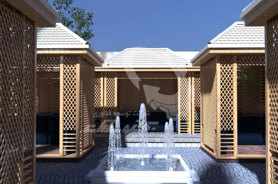 طراحی و اجرای باغ رستوران مدرن در شیراز