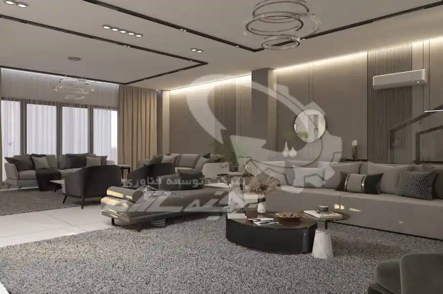 طراحی و اجرای سالن نشیمن نئوکلاسیک در شیراز