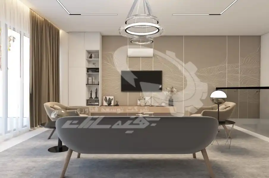 طراحی و اجرای سالن نشیمن نئوکلاسیک در شیراز