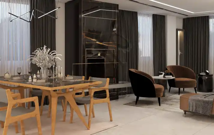 طراحی و اجرای سالن پذیرایی مدرن در شیراز