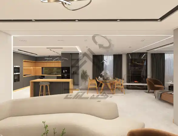 طراحی و اجرای سالن پذیرایی مدرن در شیراز