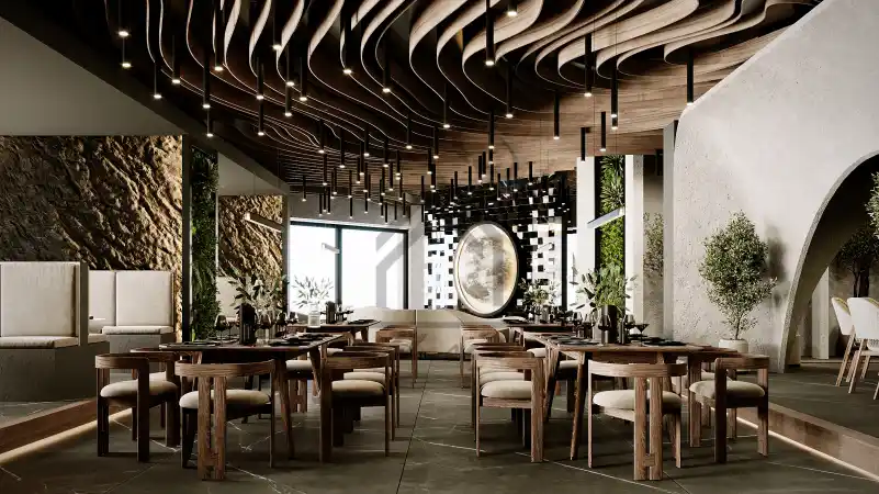 طراحی و اجرای دکوراسیون رستوران در شیراز