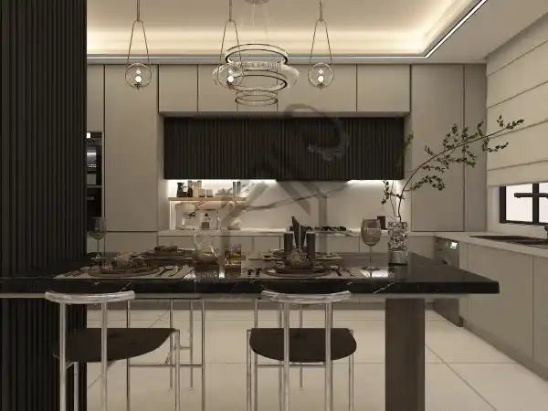 طراحی و اجرای آشپزخانه نئوکلاسیک در شیراز