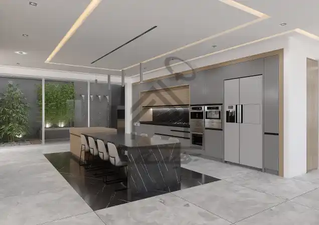 ساخت کابینت مدرن با میز بار در شیراز