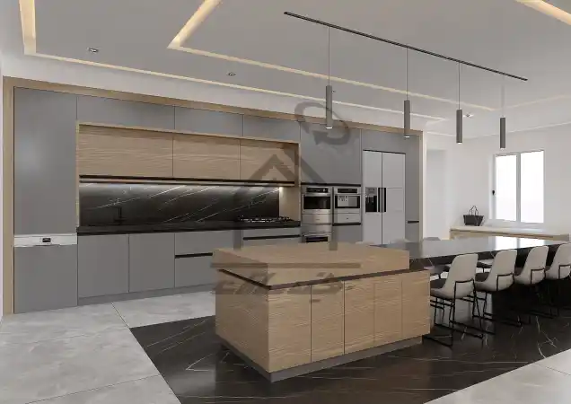 ساخت کابینت مدرن با میز بار در شیراز