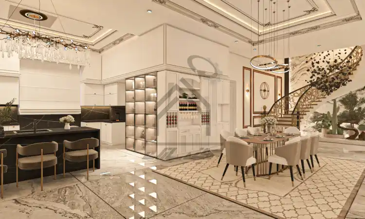 طراحی داخلی ویلا نئوکلاسیک در شیراز