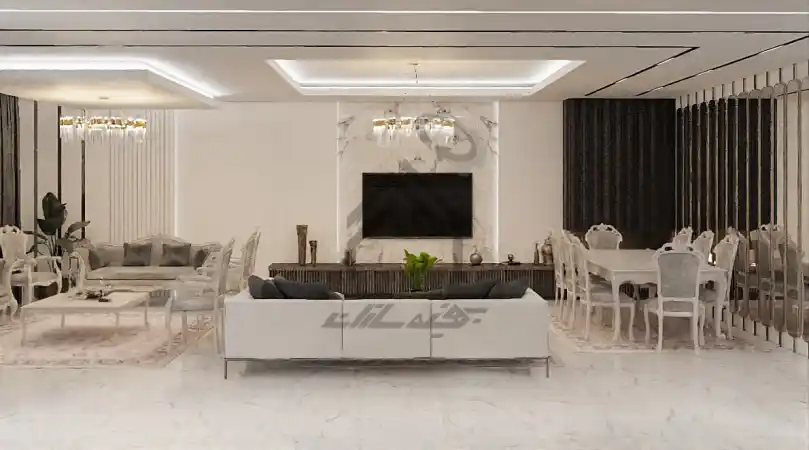طراحی داخلی سالن پذیرایی در شیراز