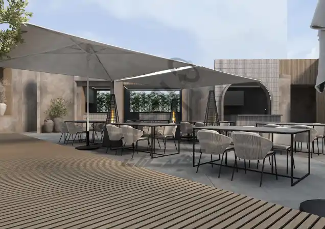 طراحی رستوران فضای باز در شیراز