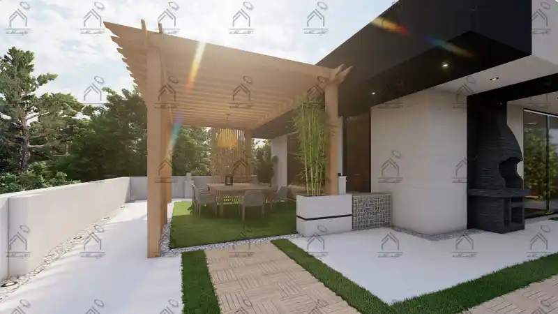 طراحی باغ ویلا مدرن در شیراز