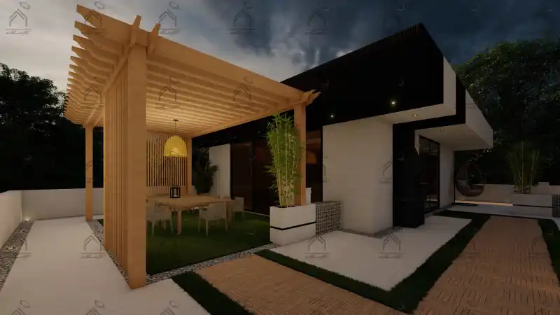 طراحی باغ ویلا مدرن در شیراز