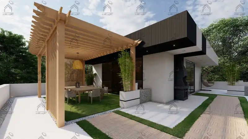 طراحی باغ ویلا مدرن در شیراز