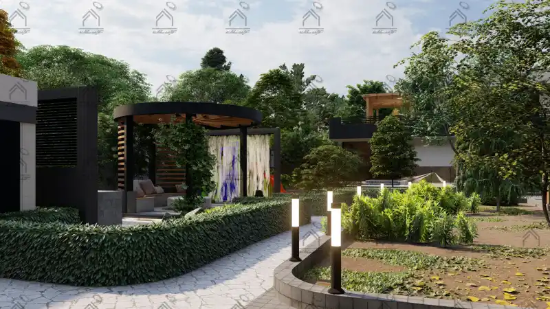 طراحی باغ ویلا مدرن در شیراز