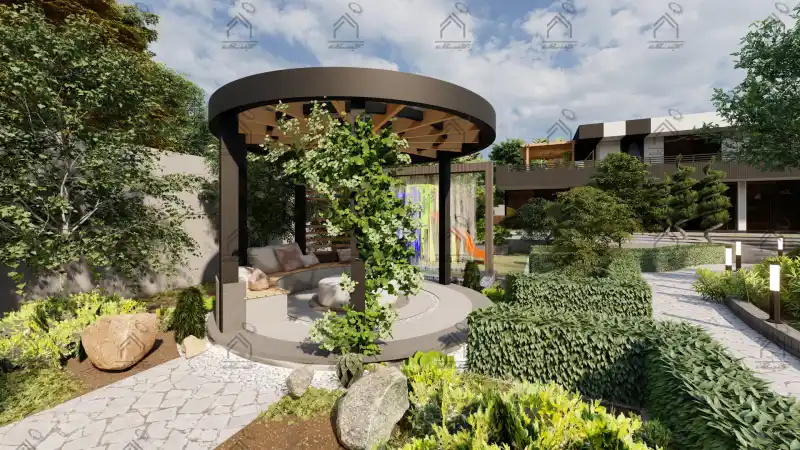 طراحی باغ ویلا مدرن در شیراز