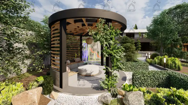 طراحی باغ ویلا مدرن در شیراز
