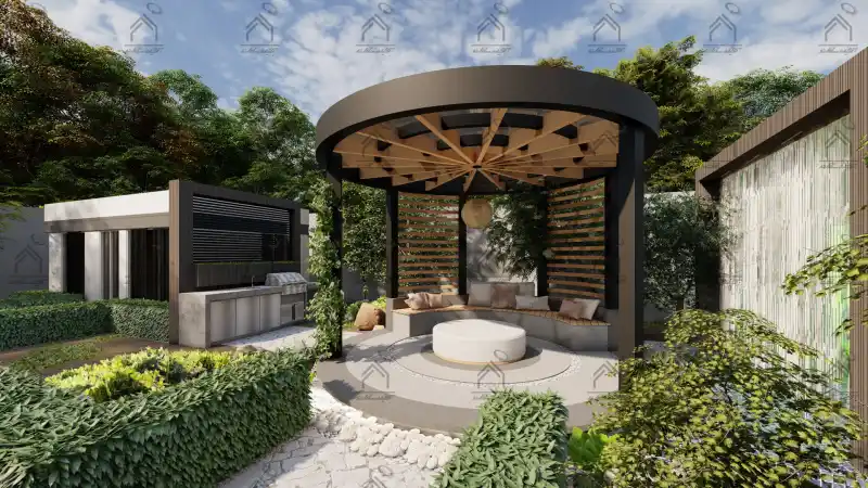 طراحی باغ ویلا مدرن در شیراز