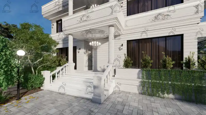 طراحی باغ ویلا کلاسیک در شیراز