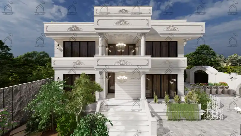 طراحی باغ ویلا کلاسیک در شیراز