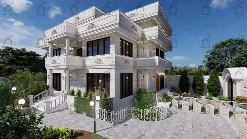 طراحی باغ ویلا کلاسیک در شیراز