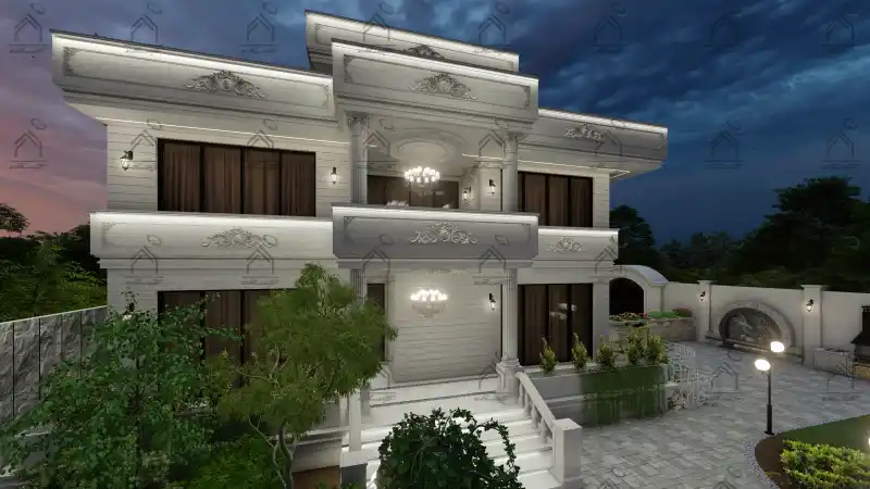 طراحی باغ ویلا کلاسیک در شیراز