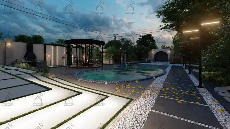 طراحی و اجرا باغ ویلا مدرن در شیراز