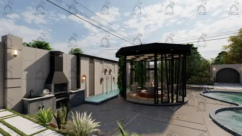 طراحی و اجرا باغ ویلا مدرن در شیراز