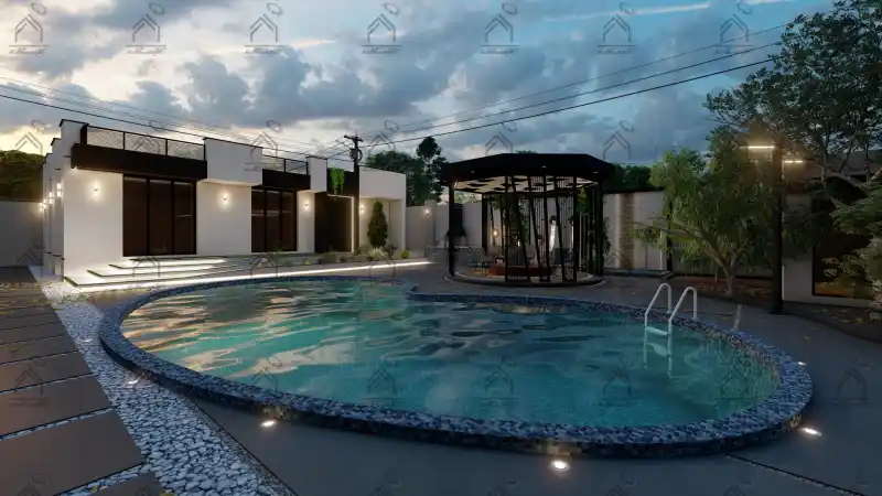 طراحی و اجرا باغ ویلا مدرن در شیراز