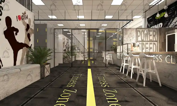 طراحی دکور باشگاه بدن سازی در شیراز