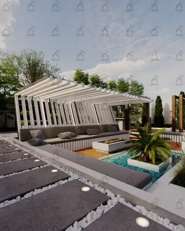 طراحی باغ ویلا مدرن در شیراز