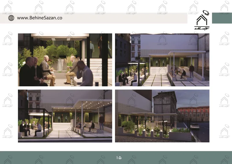 پورتفولیو طراحی و اجرای فضای خارجی آزمایشگاه پیوند