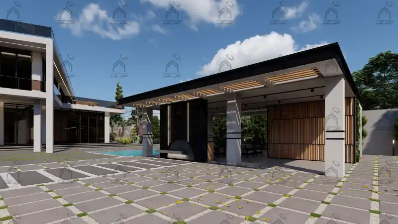 طراحی نما باغ ویلا در شیراز