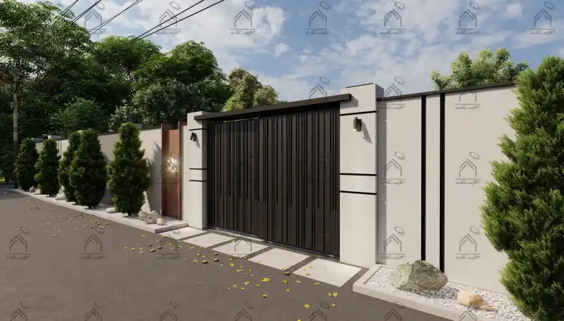 طراحی نما باغ ویلا مدرن در شیراز