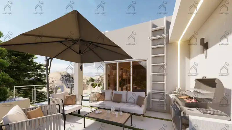 طراحی نما باغ ویلا مدرن در شیراز