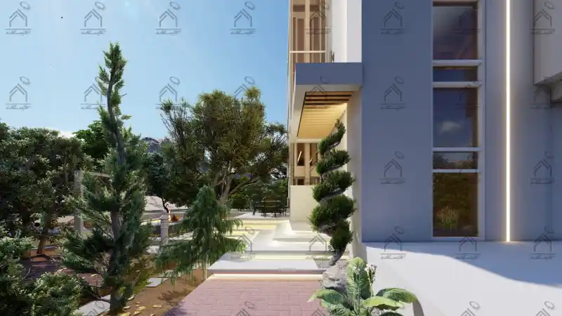 طراحی نما باغ ویلا مدرن در شیراز