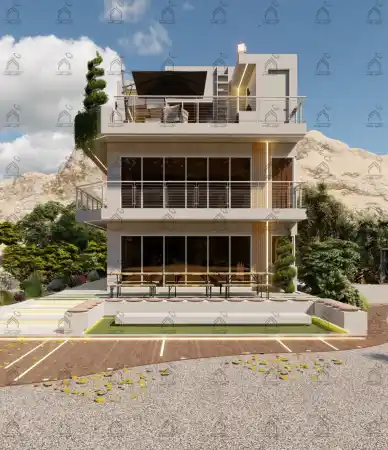 طراحی نما باغ ویلا مدرن در شیراز