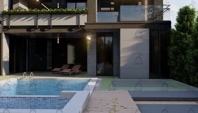 طراحی نما باغ ویلا در شیراز