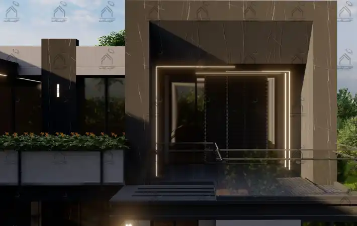 طراحی نما باغ ویلا در شیراز