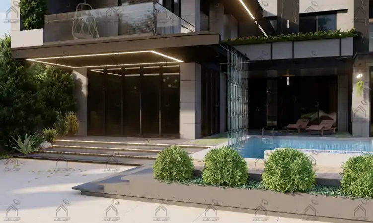 طراحی نما باغ ویلا در شیراز