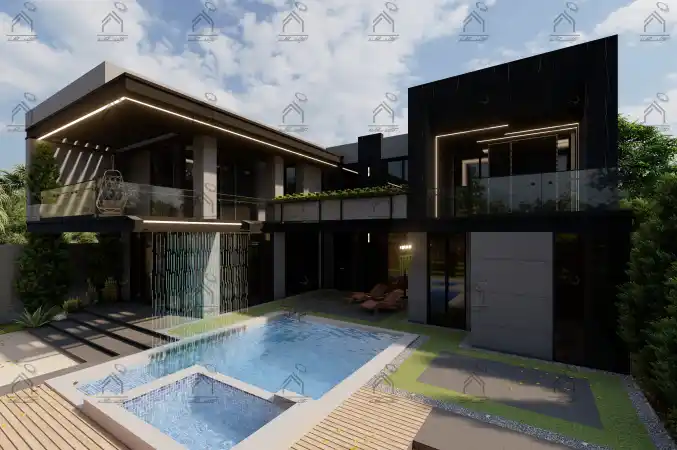 طراحی نما باغ ویلا در شیراز