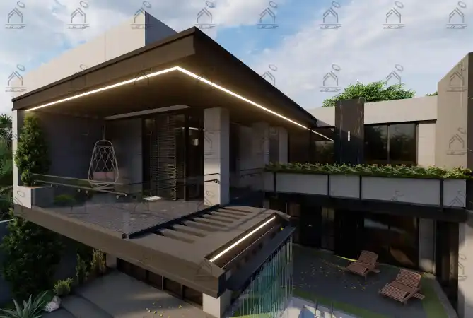 طراحی نما باغ ویلا در شیراز