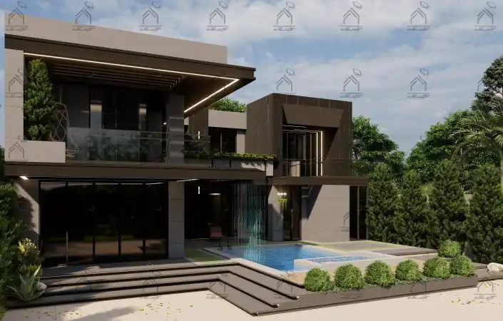 طراحی نما باغ ویلا در شیراز