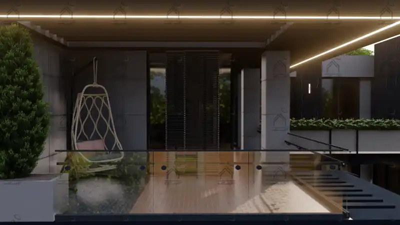 طراحی نما باغ ویلا در شیراز