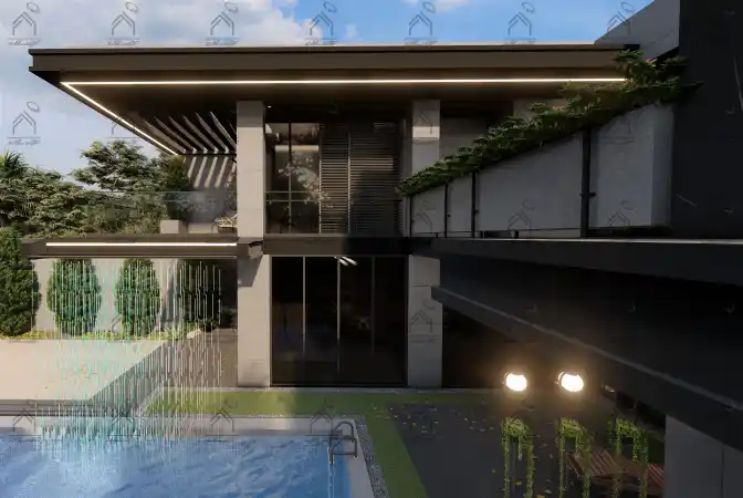 طراحی نما باغ ویلا در شیراز