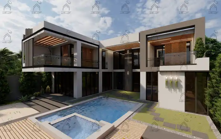 طراحی نما باغ ویلا در شیراز