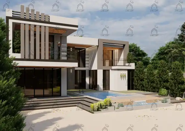 طراحی نما باغ ویلا در شیراز