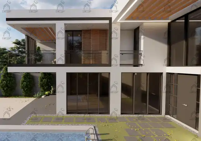 طراحی نما باغ ویلا در شیراز