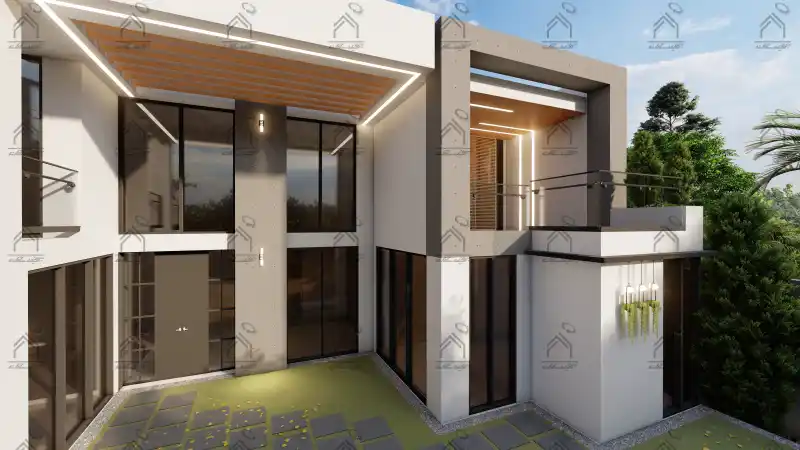 طراحی نما باغ ویلا در شیراز