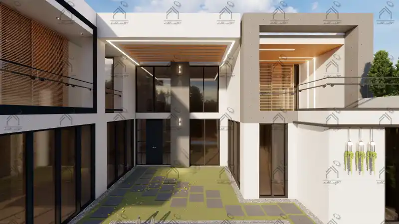 طراحی نما باغ ویلا در شیراز